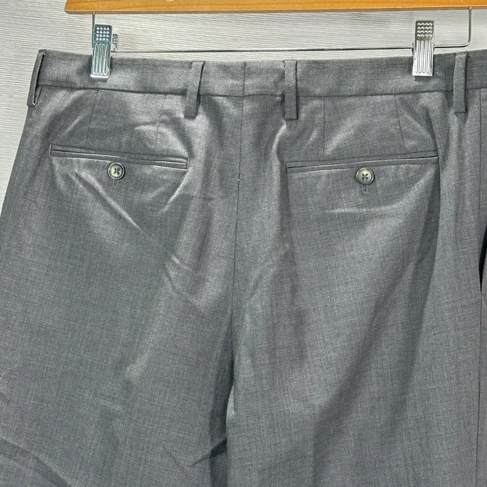 Banana Republic Pants Mens 33 Classic Gray Wool Dress Flat Front Pockets Lined